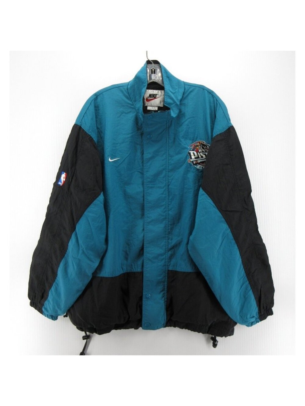 VINTAGE Detroit Pistons Nike Jacket Large Teal NBA Windbreaker Coat 90s